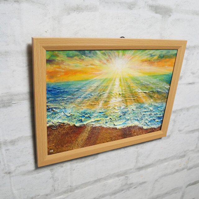 油絵【潮風のまどろむ浜辺で】 | iichi 日々の暮らしを心地よく