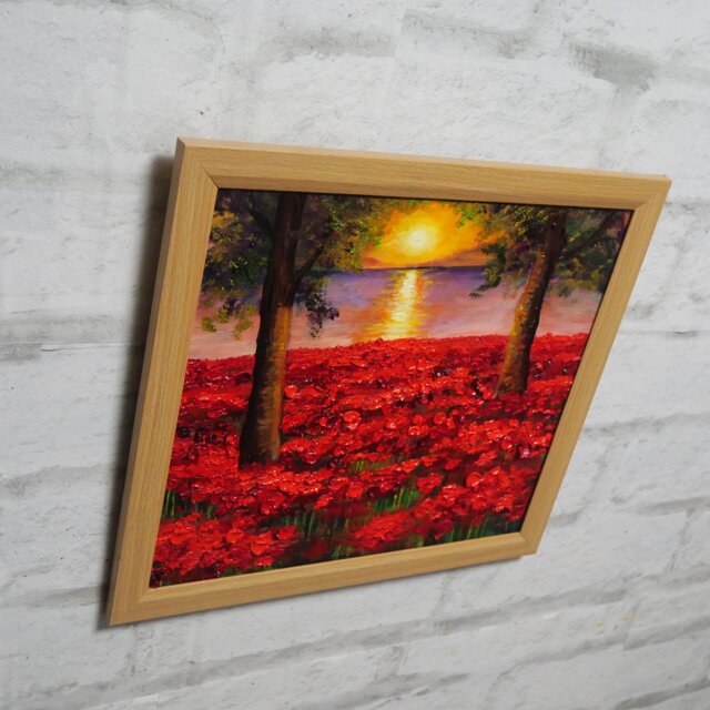 油絵 【琵琶湖に燃ゆる】 | iichi 日々の暮らしを心地よくする