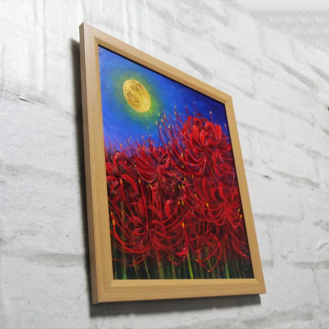 油絵 【月下の彼岸花】 | iichi 日々の暮らしを心地よくする