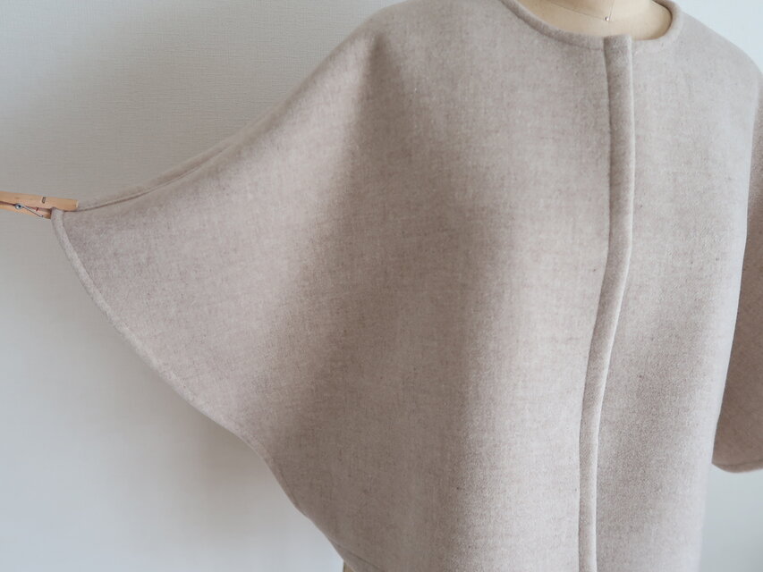 sale30%off♪1点物♡ウールケープコート・ショート丈♡ super120s