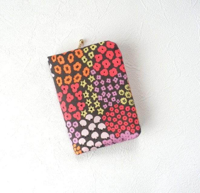 障害者手帳・タクシー券ケース　フラワー柄