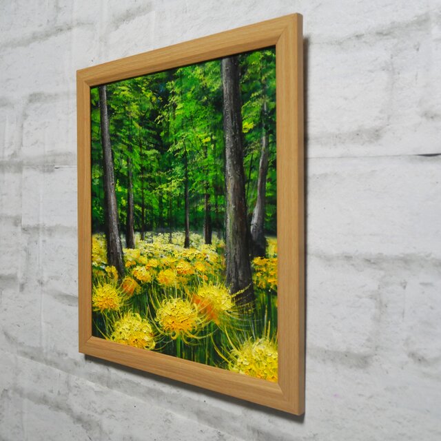 油絵 【黄色い彼岸花の森】 | iichi 日々の暮らしを心地よくする