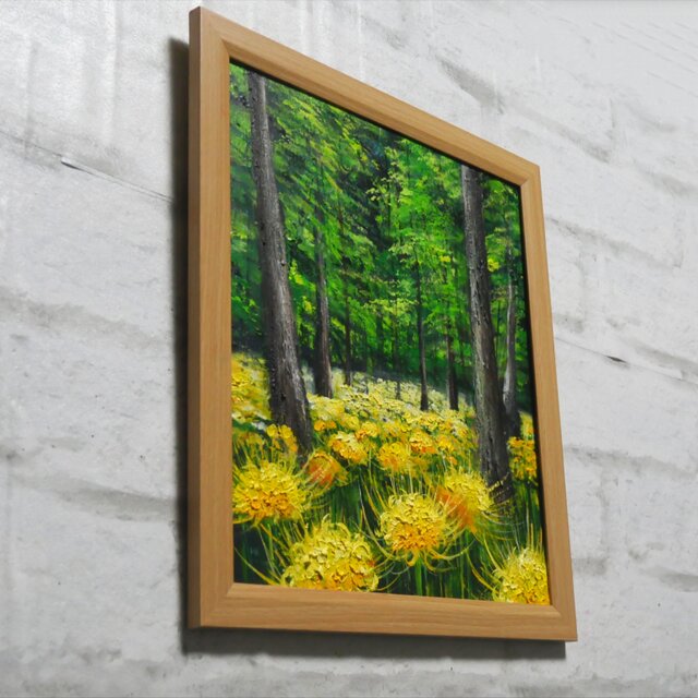 油絵 【黄色い彼岸花の森】 | iichi 日々の暮らしを心地よくする