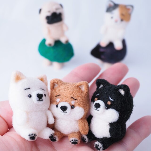受注制作】-特別記念価格- ぬいぐるみ風のまゆ柴犬(赤柴・黒柴・白柴