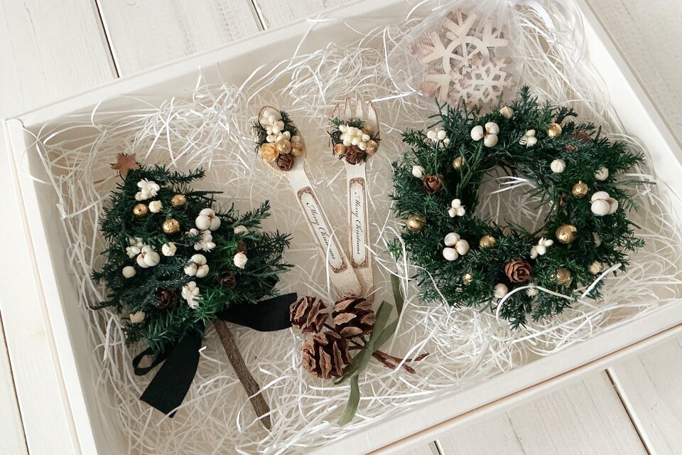 クリスマスのミニディスプレイセット White ver. | iichi 日々の暮らし