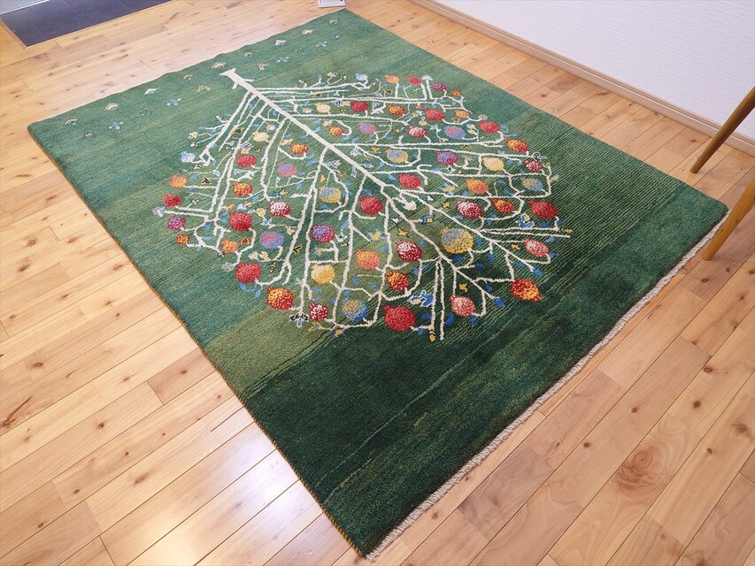 ペルシャ　ギャッベ　リビング　ラグ　197cmx156cm クリーニング済 ペルシャ ギャッベ リビング ラグ 197cmx156cm クリーニング済