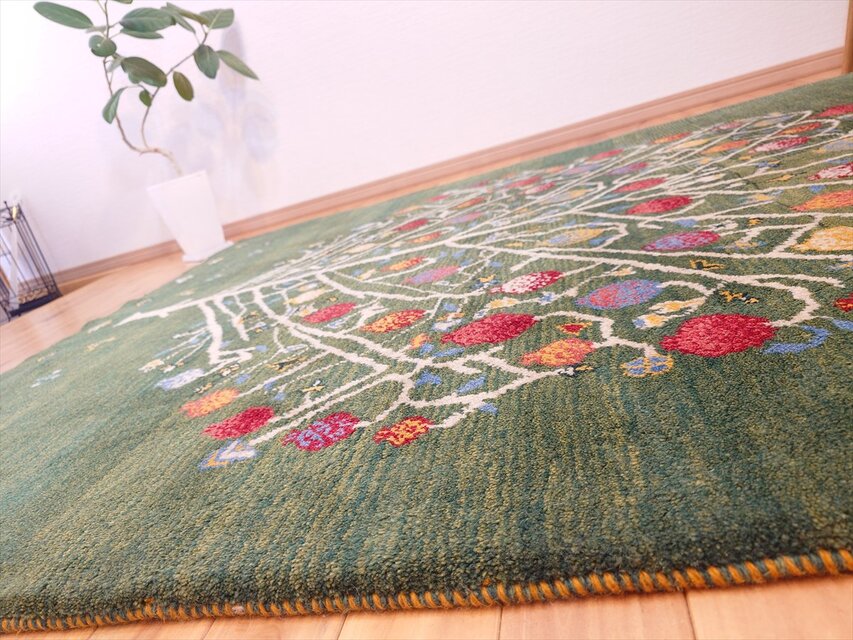 ペルシャ　ギャッベ　リビング　ラグ　197cmx156cm クリーニング済 ペルシャ ギャッベ リビング ラグ 197cmx156cm クリーニング済