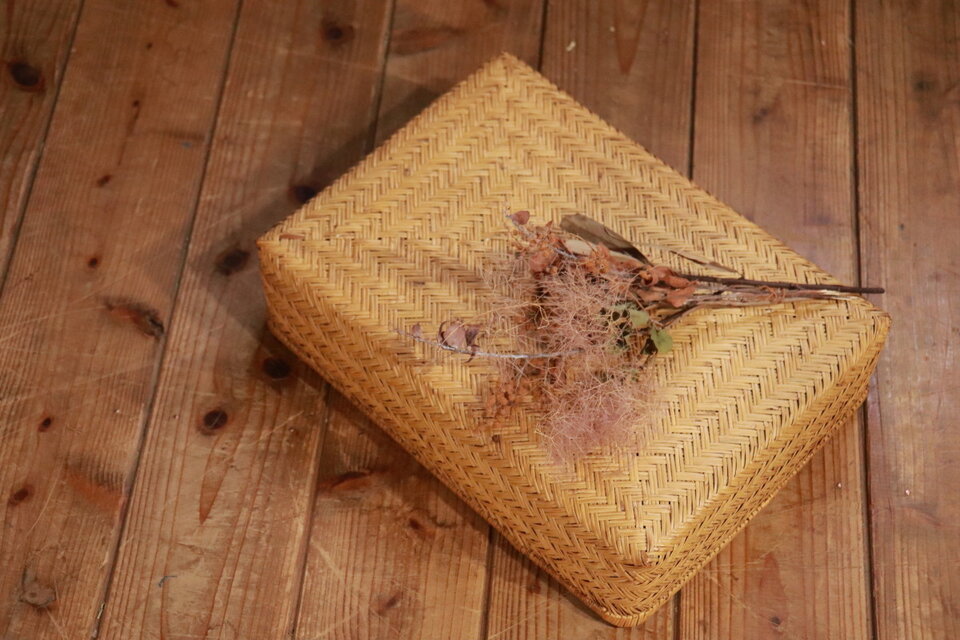 №100　行李　収納籠　書類籠　古道具　古雑貨　アンティーク