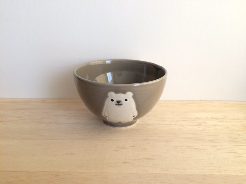 シロクマの茶碗（グレー）