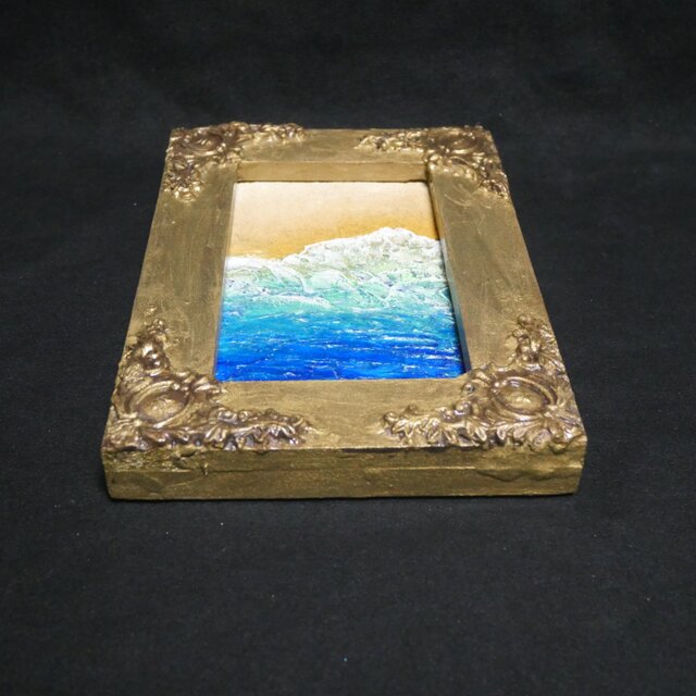 油絵 キャンバスパネル ミニ絵画【海と砂浜海】 | iichi 日々の暮らし