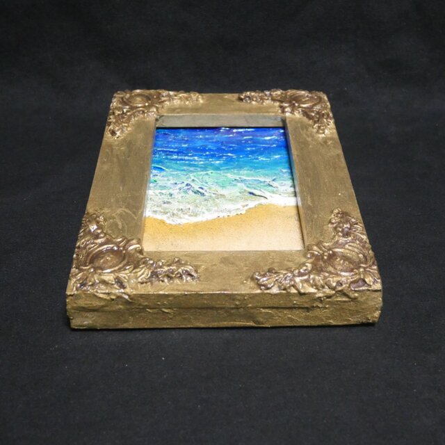 油絵 キャンバスパネル ミニ絵画【海と砂浜海】 | iichi 日々の暮らし