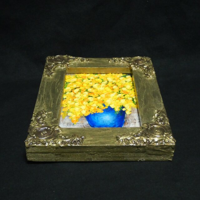 油絵 キャンバスパネル ミニ絵画【ミモザ】 | iichi 日々の暮らしを