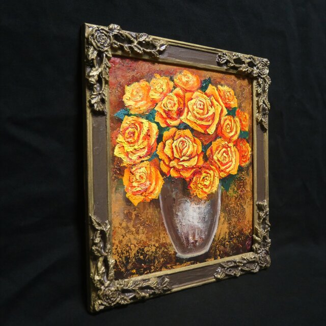 油絵 【黄色い薔薇】 | iichi 日々の暮らしを心地よくする