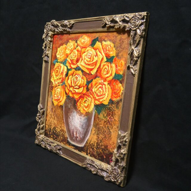 油絵 【黄色い薔薇】 | iichi 日々の暮らしを心地よくするハンドメイド