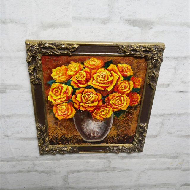 油絵 【黄色い薔薇】 | iichi 日々の暮らしを心地よくするハンドメイド