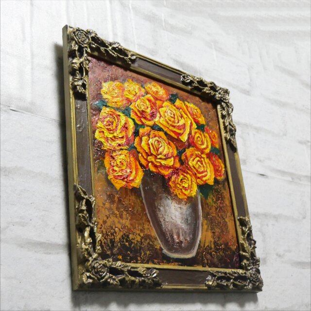 油絵 【黄色い薔薇】 | iichi 日々の暮らしを心地よくするハンドメイド