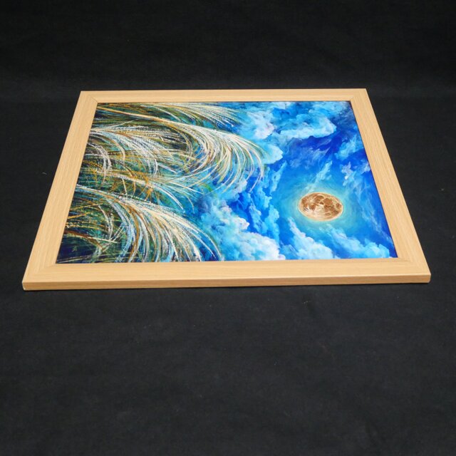 油絵 【月とススキお月見】 | iichi 日々の暮らしを心地よくする