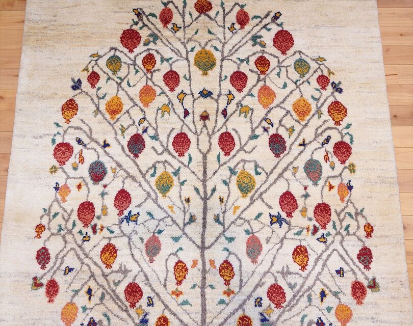 ペルシャ ギャッベ リビング ラグ 197x155cm ザクロの木