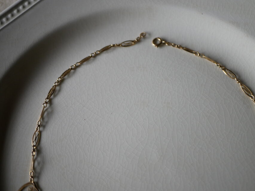 FN-18】 フィリグリー K18 アンティークネックレス フランス