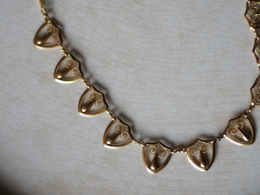 FN-18】 フィリグリー K18 アンティークネックレス フランス