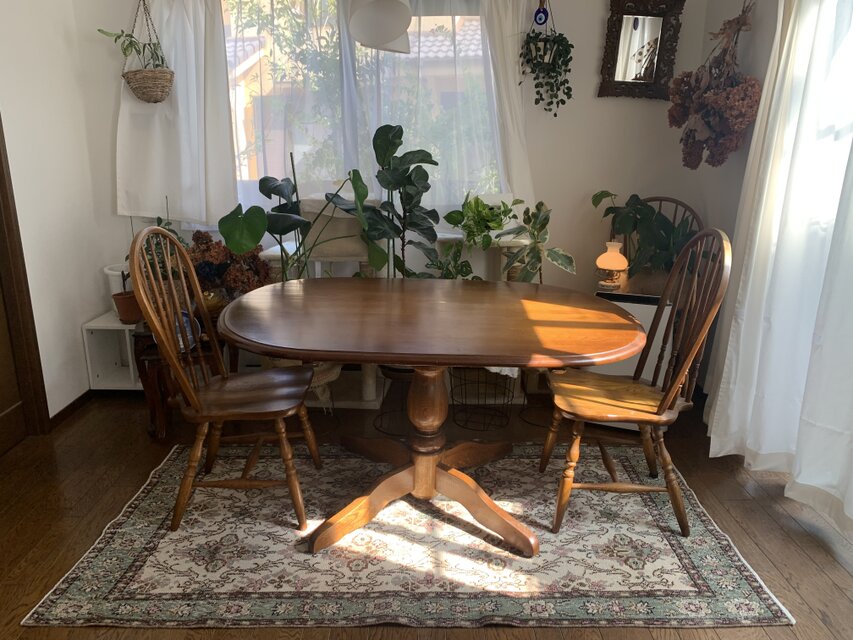 トルコヴィンテージラグ 204×108 くすみピンク キャラメルベージュ