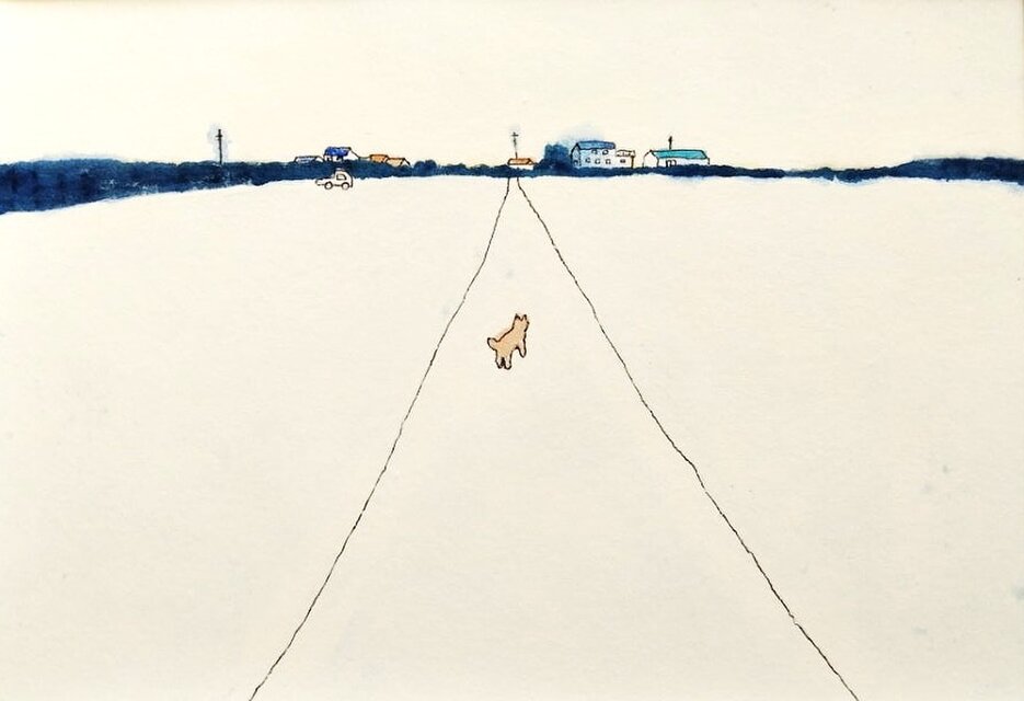一点物｜風景画｜原画「家に帰る」※額縁入り（太子サイズ） | iichi