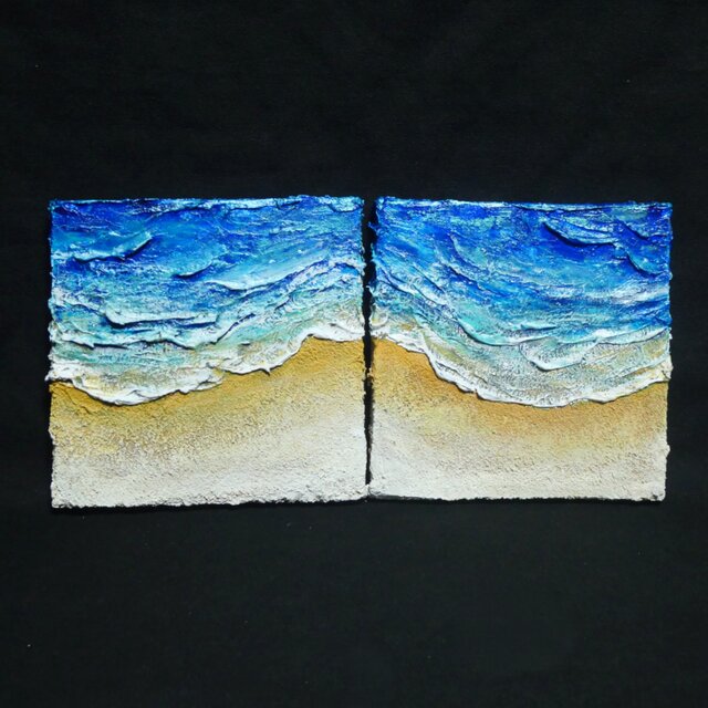 油絵 油彩 油彩画 絵 絵画 【海と波】