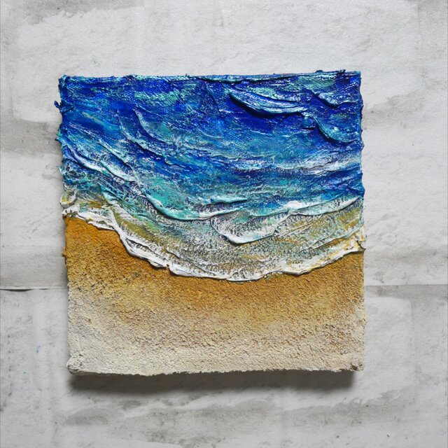 油絵 油彩 油彩画 絵 絵画 【海と波】 | iichi 日々の暮らしを心地よく