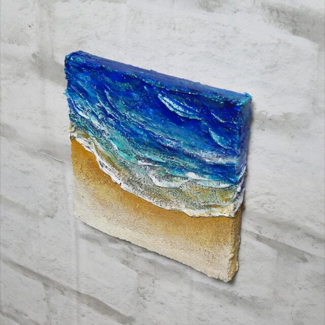 油絵 油彩 油彩画 絵 絵画 【海と波】 | iichi 日々の暮らしを心地よく