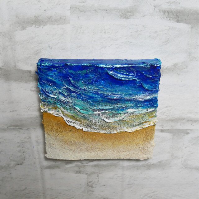油絵 油彩 油彩画 絵 絵画 【海と波】 | iichi 日々の暮らしを心地よく