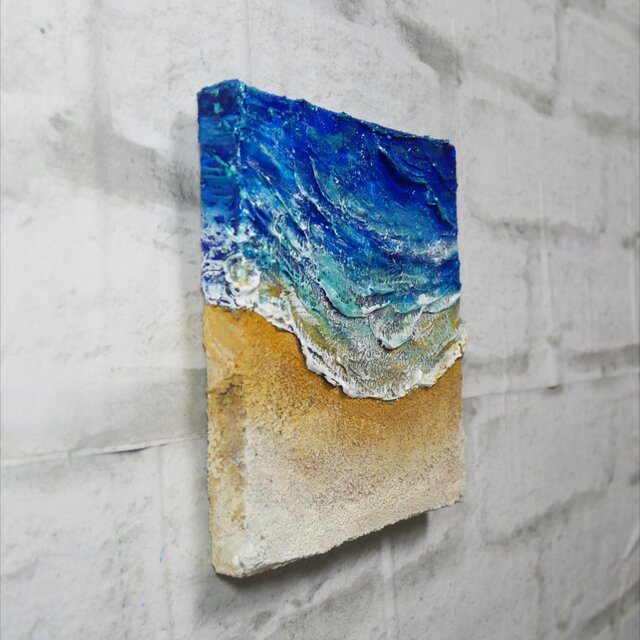 油絵 油彩 油彩画 絵 絵画 【海と波】 | iichi 日々の暮らしを心地よく