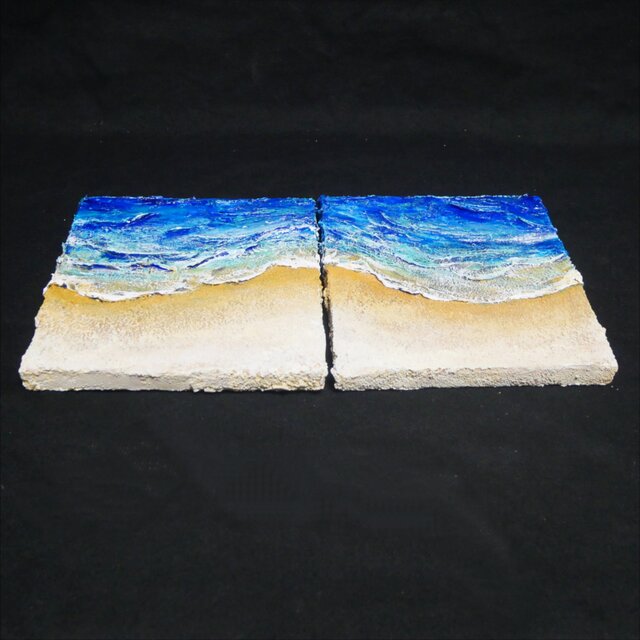 油絵 油彩 油彩画 絵 絵画 【海と波】 | iichi 日々の暮らしを心地よく