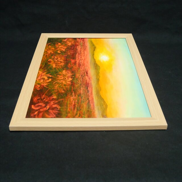 油絵 油彩 油彩画 絵 絵画 【彼岸花の夕日】 油絵 【彼岸花の夕日】 | iichi 日々の暮らしを心地よくする