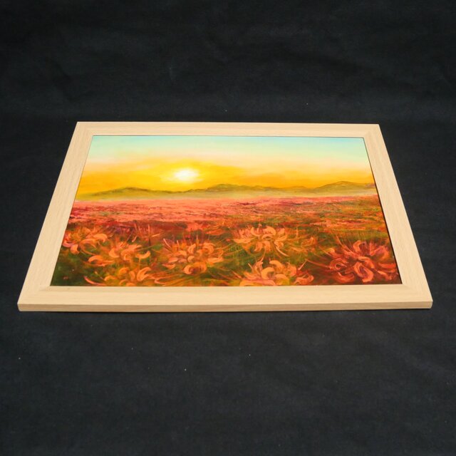 油絵 【彼岸花の夕日】 | iichi 日々の暮らしを心地よくする