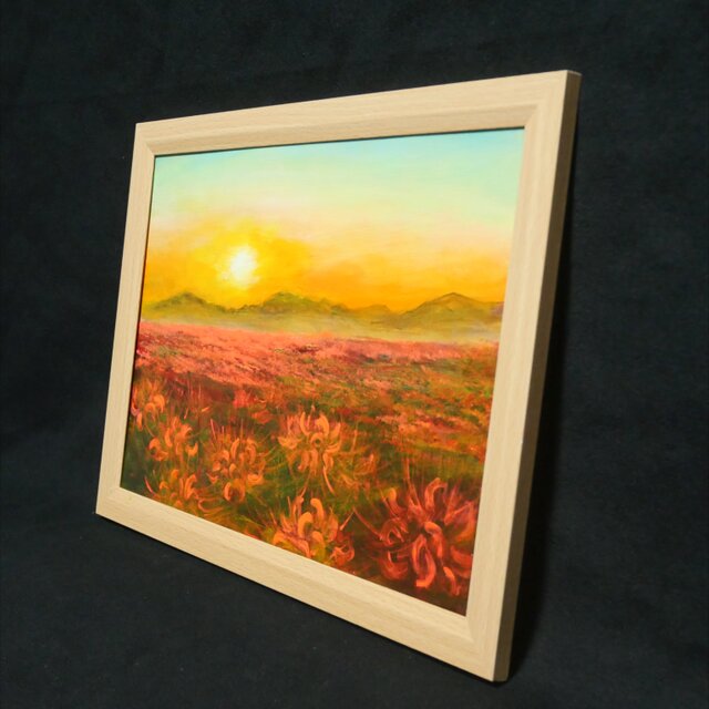 油絵 【彼岸花の夕日】 | iichi 日々の暮らしを心地よくする