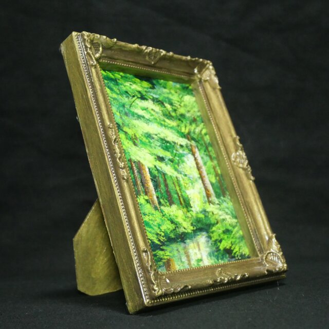 絵画　油絵　エール　水林自然村　ミニ美 絵画 油絵 エール 水林自然村 ミニ美 油絵 油彩 油彩画 絵 絵画 【新緑