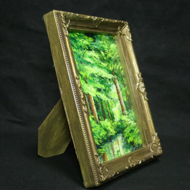 油絵 油彩 油彩画 絵 絵画【新緑の森】 油絵 絵画 【新緑の湖】 | HIROSHI1990