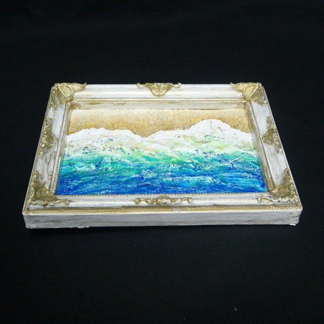 油絵 ミニ絵画【砂浜の海】 | iichi 日々の暮らしを心地よくする