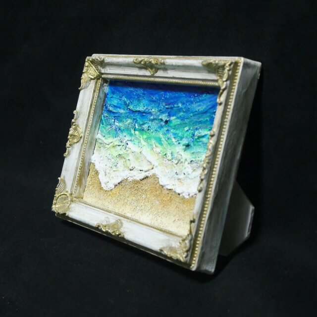 油絵 ミニ絵画【砂浜の海】 | iichi 日々の暮らしを心地よくする