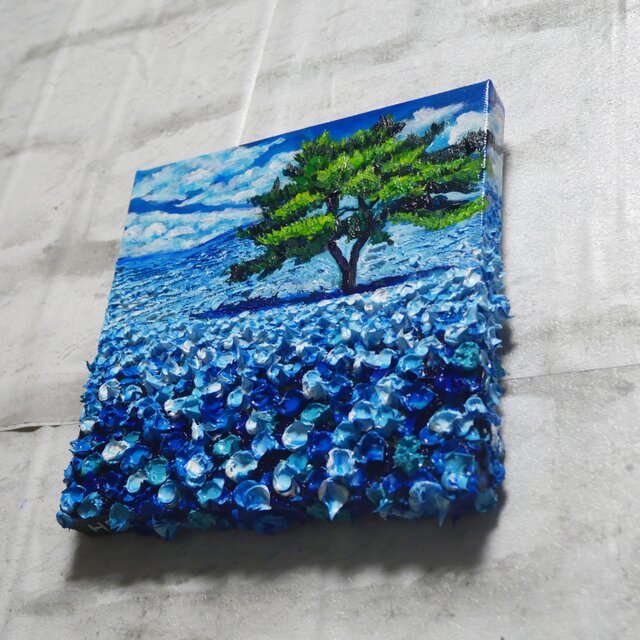 油絵 絵画 アートパネル【青いネモフィラの丘】 | iichi 日々の暮らし