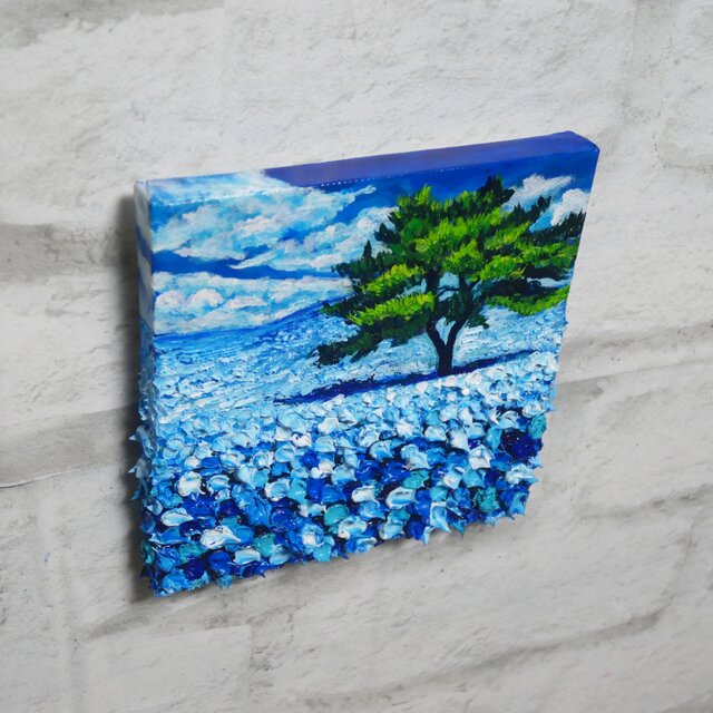 油絵 絵画 アートパネル【青いネモフィラの丘】 | iichi 日々の暮らし