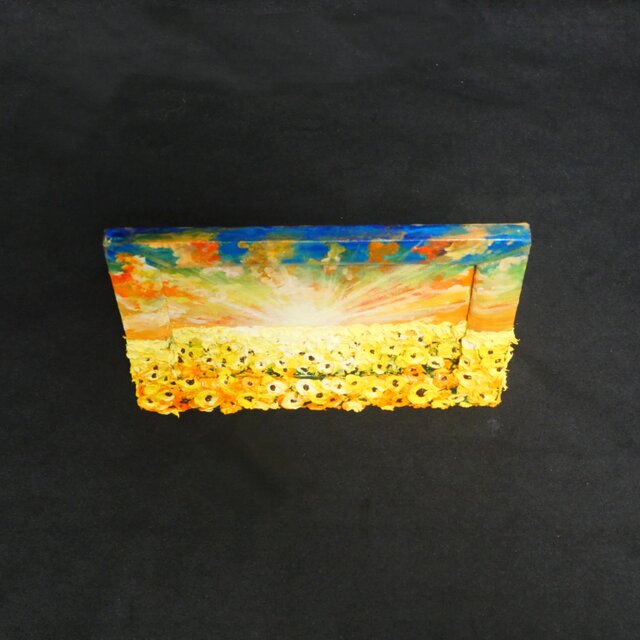 油絵 【黄昏の向日葵】ミニ絵画 | iichi 日々の暮らしを心地よく