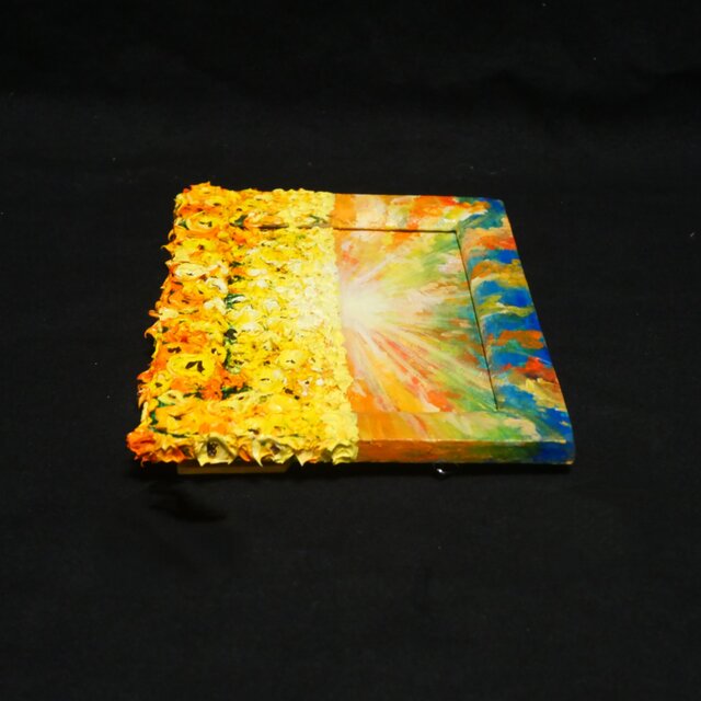 油絵 油彩 油彩画 絵 絵画 【黄昏の向日葵】ミニ絵画 油絵 【黄昏の向日葵】ミニ絵画 | iichi 日々の暮らしを心地よくする