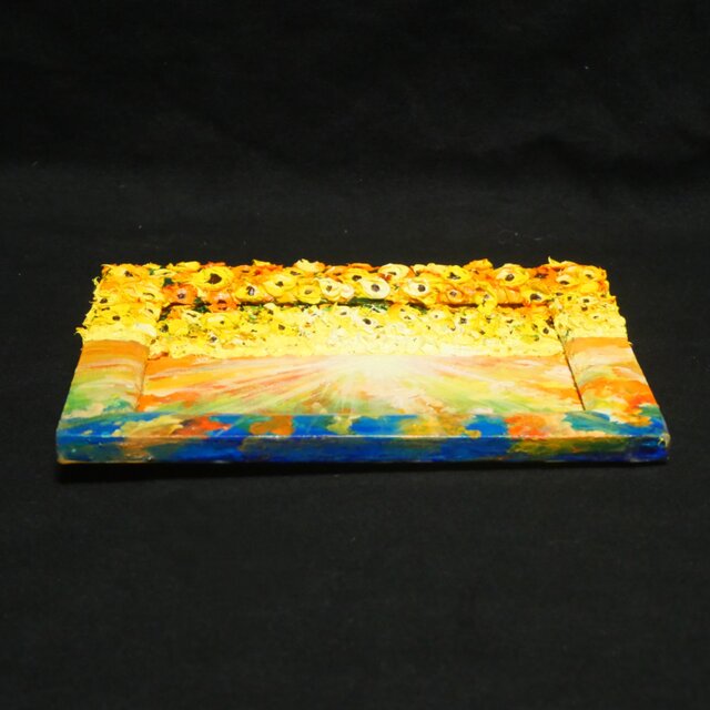 油絵 油彩 油彩画 絵 絵画 【黄昏の向日葵】ミニ絵画 油絵 【黄昏の向日葵】ミニ絵画 | iichi 日々の暮らしを心地よくする