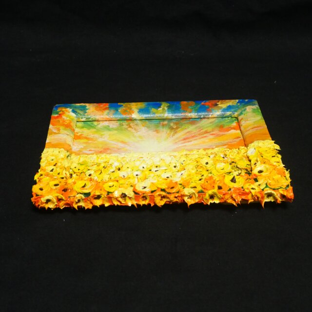 油絵 油彩 油彩画 絵 絵画 【黄昏の向日葵】ミニ絵画 油絵 【黄昏の向日葵】ミニ絵画 | iichi 日々の暮らしを心地よくする