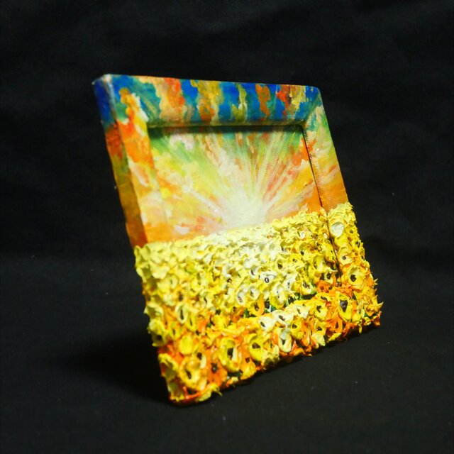 油絵 油彩 油彩画 絵 絵画 【黄昏の向日葵】ミニ絵画 油絵 【黄昏の向日葵】ミニ絵画 | iichi 日々の暮らしを心地よく