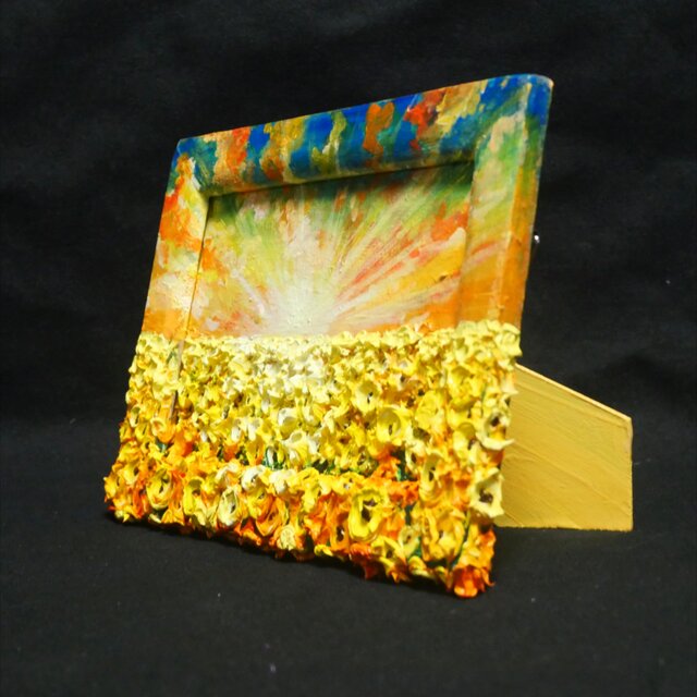 油絵 【黄昏の向日葵】ミニ絵画 | iichi 日々の暮らしを心地よく