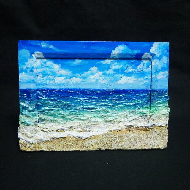 油絵 油彩 油彩画 絵 絵画 【夏の海】ミニ絵画 油絵 【夏の海】ミニ絵画 | iichi 日々の暮らしを心地よくする