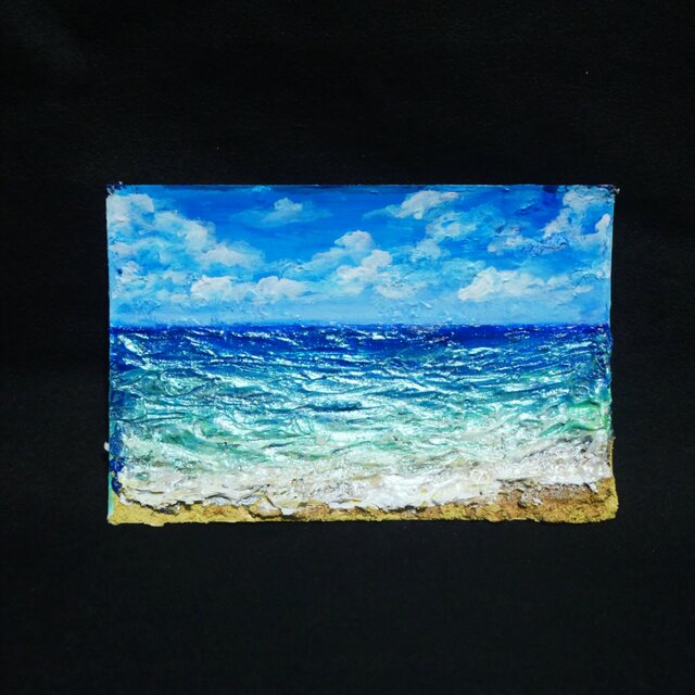 油絵 【夏の海】ミニ絵画 | iichi 日々の暮らしを心地よくする