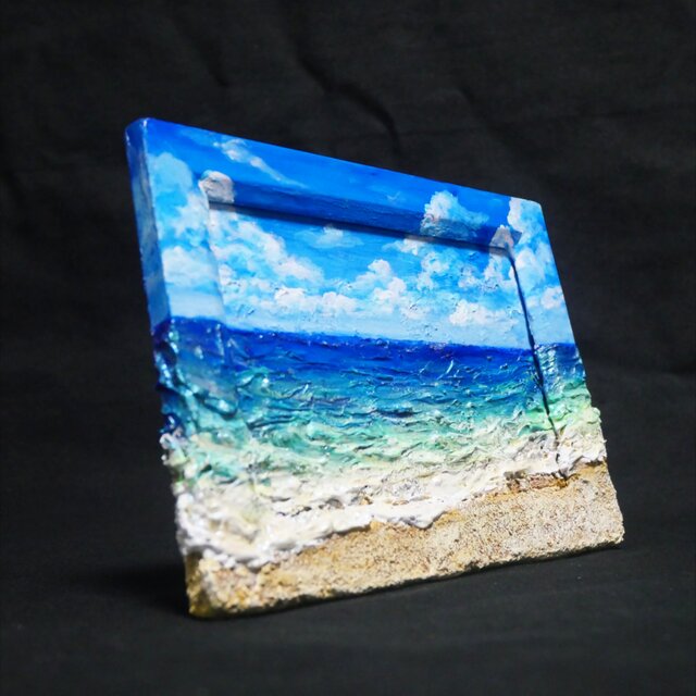 油絵 【夏の海】ミニ絵画 | iichi 日々の暮らしを心地よくする